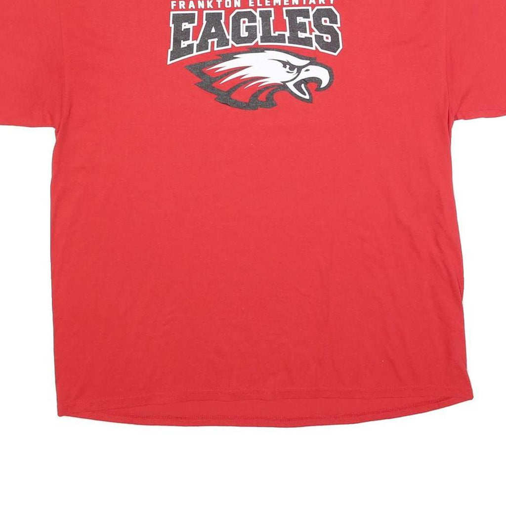 GILDAN Mens Red Frankton Elementary Eagles Graphic T-Shirt XL Short Sleeve Crew