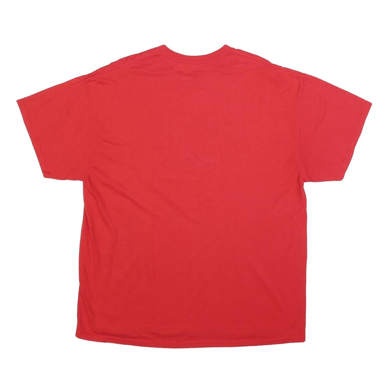 GILDAN Mens Red Frankton Elementary Eagles Graphic T-Shirt XL Short Sleeve Crew