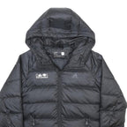 ADIDAS Womens Black Polyester Puffer Hooded Jacket XS Zip Sports Gymnasium