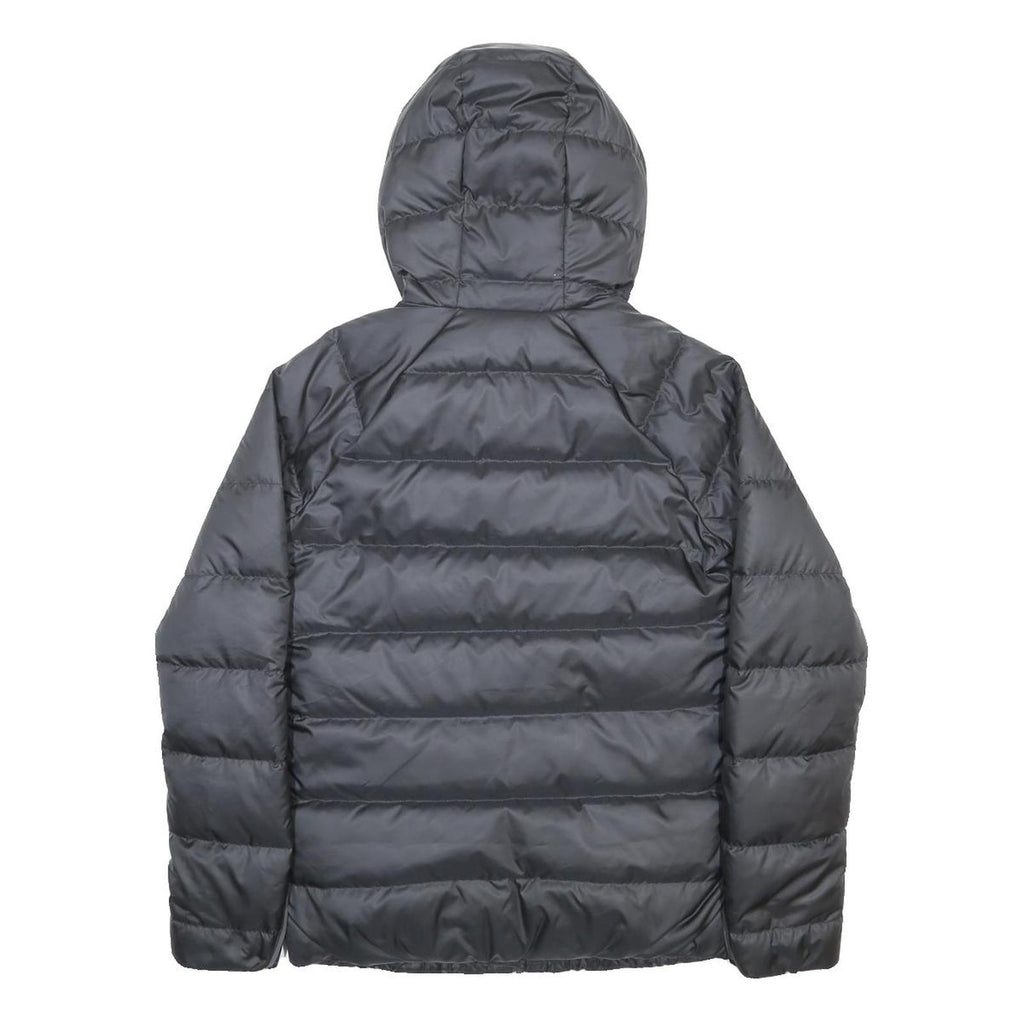 ADIDAS Womens Black Polyester Puffer Hooded Jacket XS Zip Sports Gymnasium