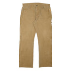 DICKIES Mens Cotton Blend Beige Regular Fit Straight Trousers W34 L33 Workwear