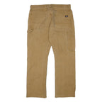 DICKIES Mens Cotton Blend Beige Regular Fit Straight Trousers W34 L33 Workwear