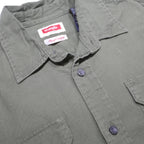 WRANGLER Mens Green Plain Shirt M Cotton Blend Casual Button Up Long Sleeve