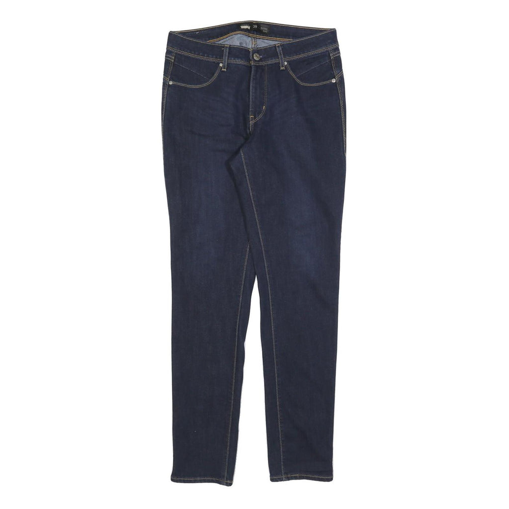 LEVI'S Womens Slim Blue Denim Jeans W29 L32 Zip Pocket Stitch Detail