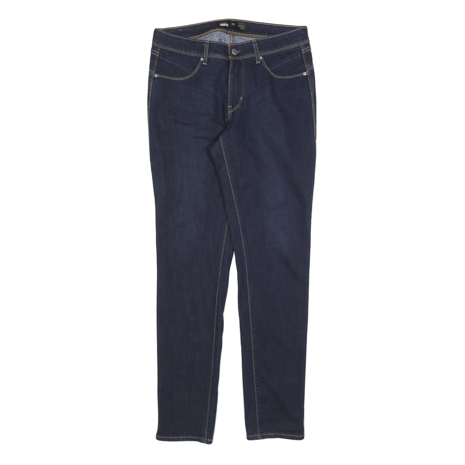 LEVI'S Womens Slim Blue Denim Jeans W29 L32 Zip Pocket Stitch Detail