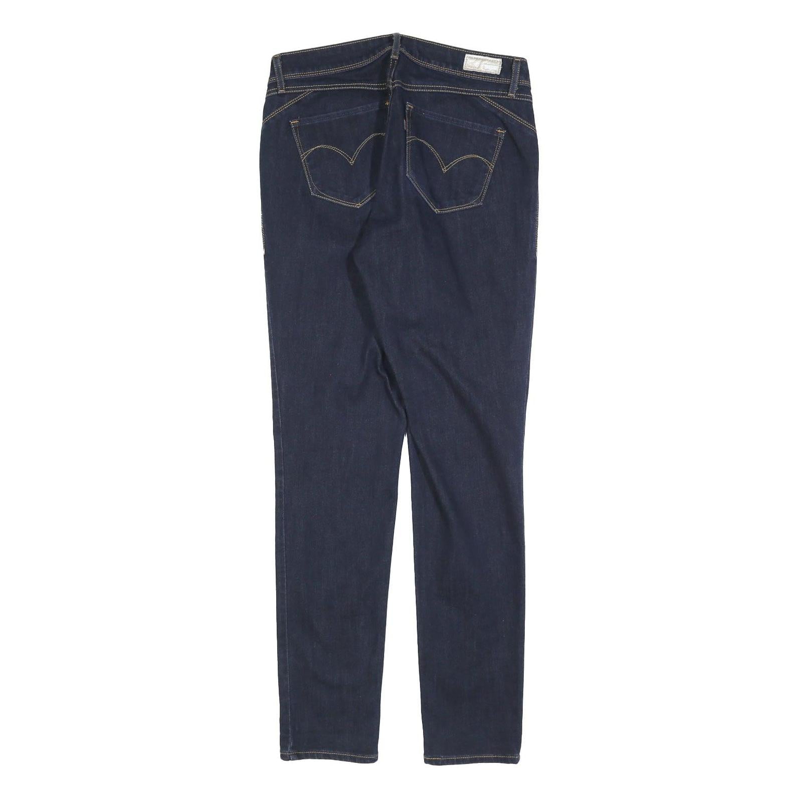 LEVI'S Womens Slim Blue Denim Jeans W29 L32 Zip Pocket Stitch Detail