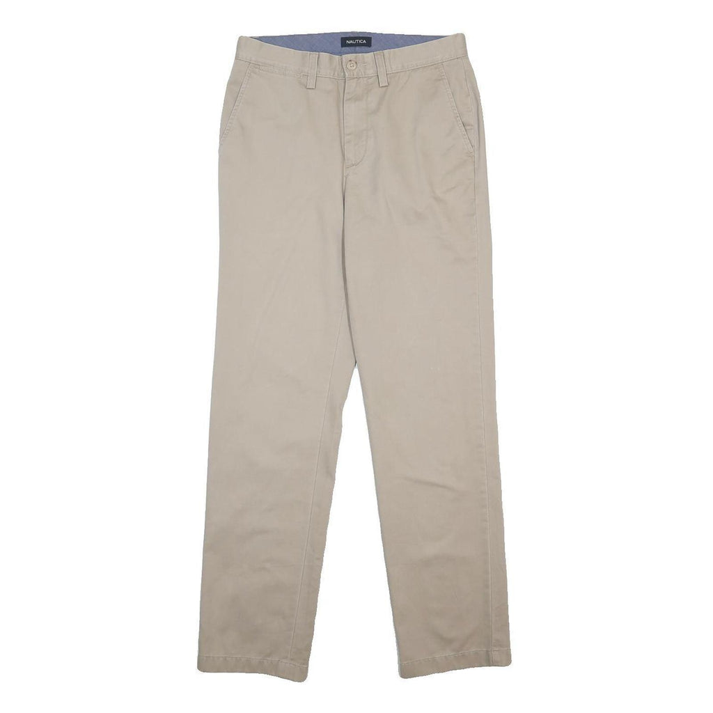 NAUTICA Mens Cotton Beige Regular Fit Straight Trousers W29 L32 Casual Chinos