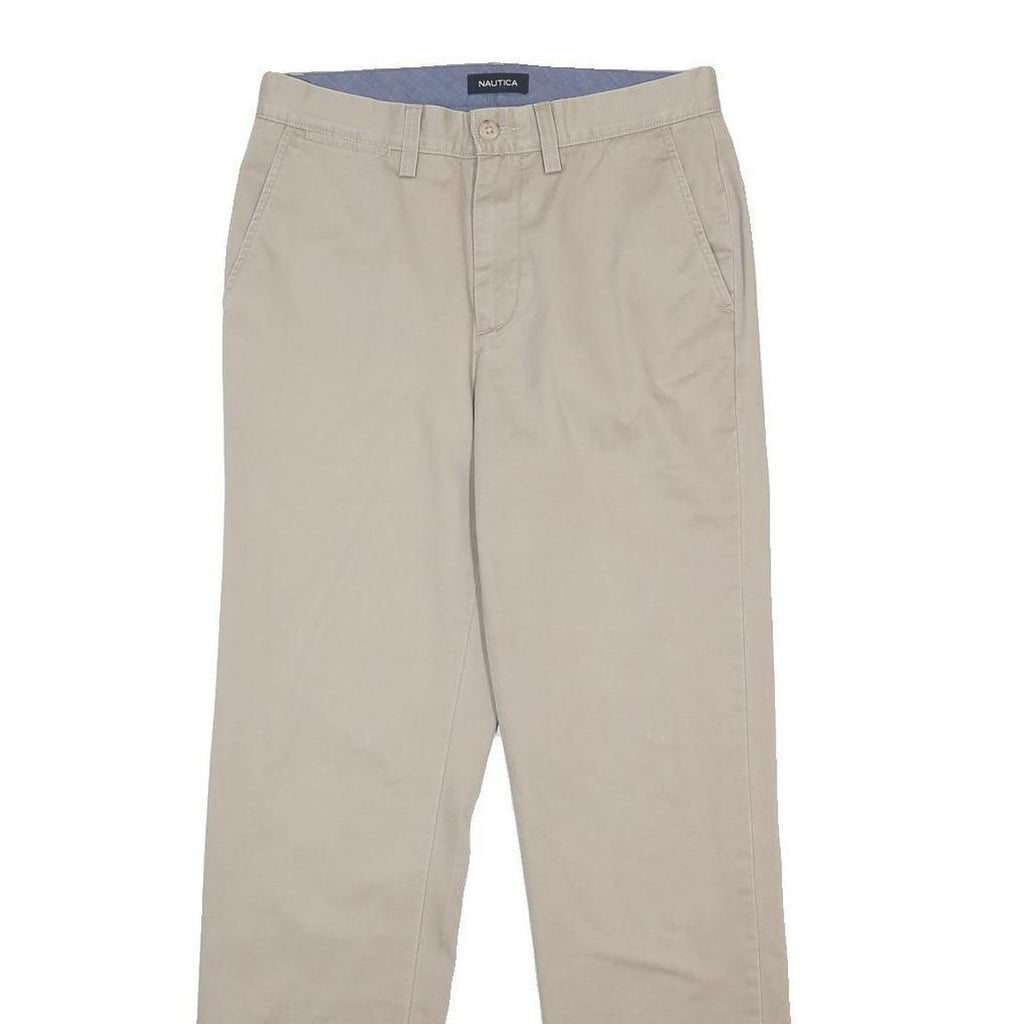 NAUTICA Mens Cotton Beige Regular Fit Straight Trousers W29 L32 Casual Chinos