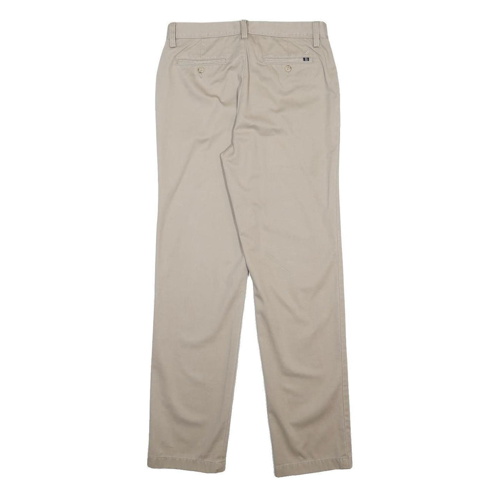 NAUTICA Mens Cotton Beige Regular Fit Straight Trousers W29 L32 Casual Chinos
