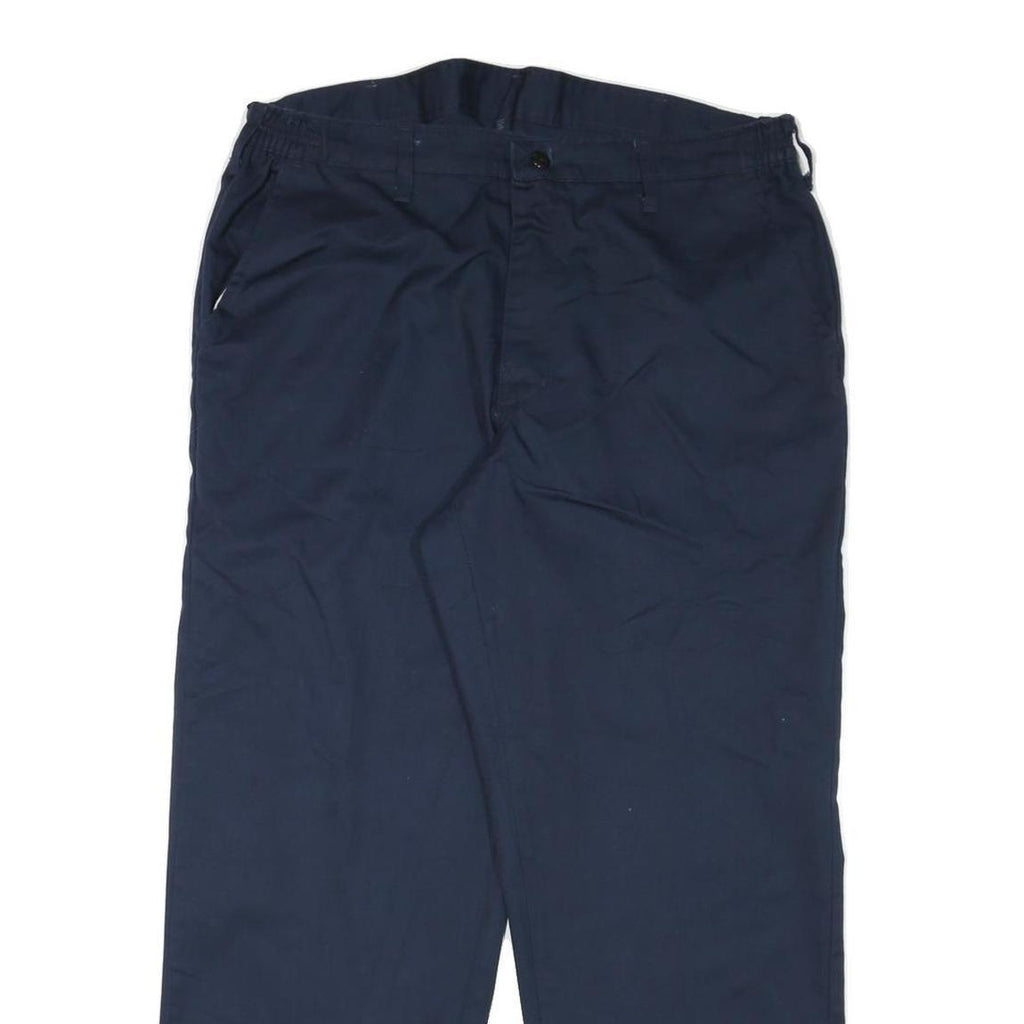 RED KAP Mens Cotton Blend Navy Regular Fit Straight Leg Trousers W36 L30