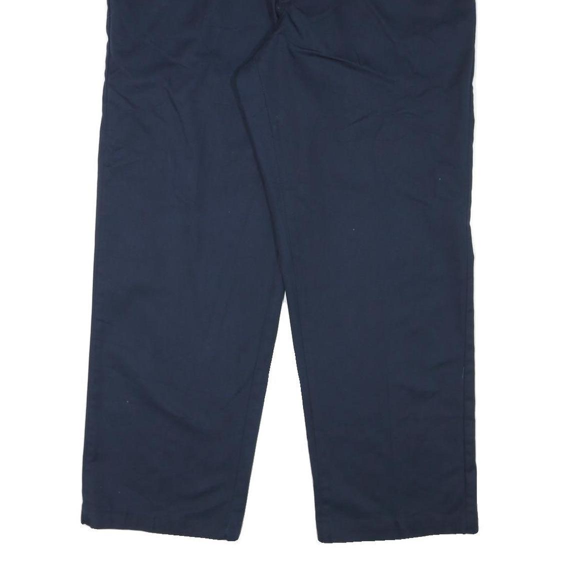 RED KAP Mens Cotton Blend Navy Regular Fit Straight Leg Trousers W36 L30