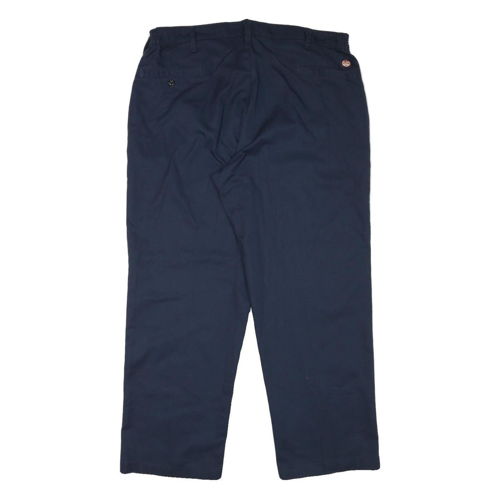 RED KAP Mens Cotton Blend Navy Regular Fit Straight Leg Trousers W36 L30