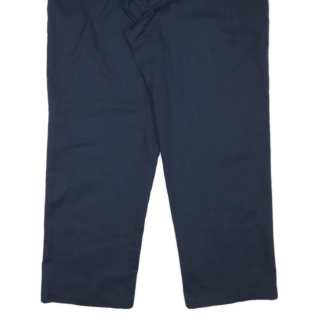 RED KAP Mens Cotton Blend Navy Regular Fit Straight Leg Trousers W36 L30