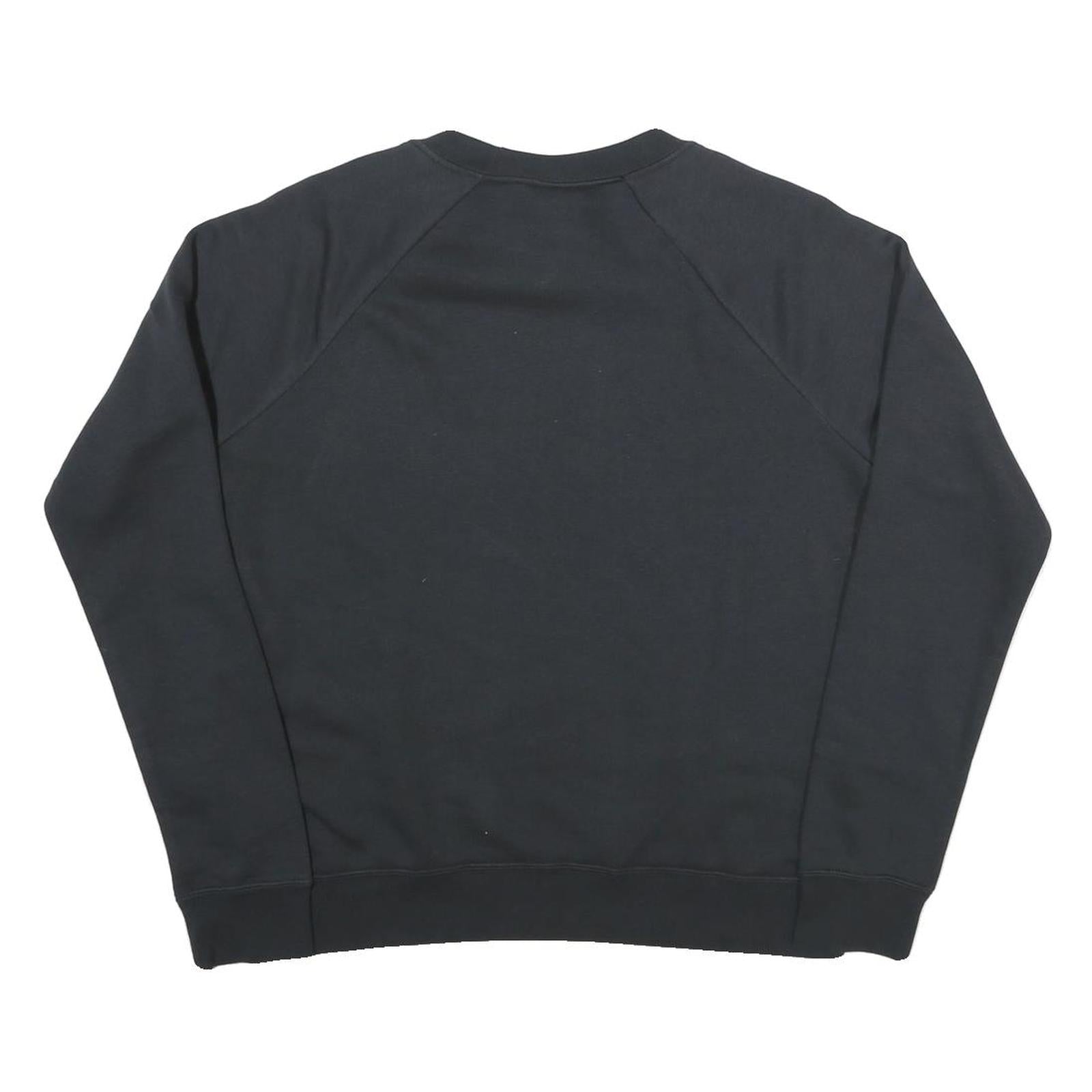 NIKE Womens Black Crew Neck S Cotton Blend Logo Sweatshirt Casual Pullover