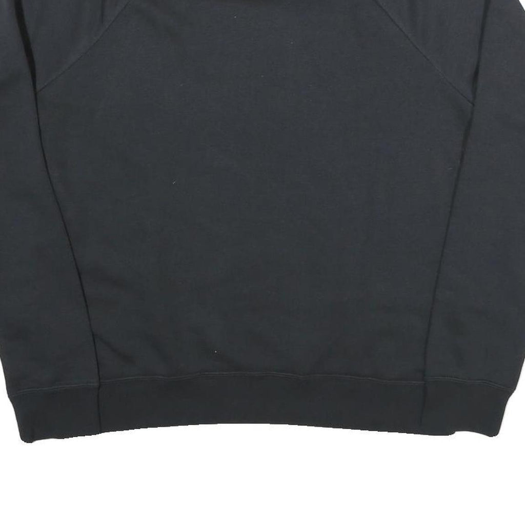 NIKE Womens Black Crew Neck S Cotton Blend Logo Sweatshirt Casual Pullover