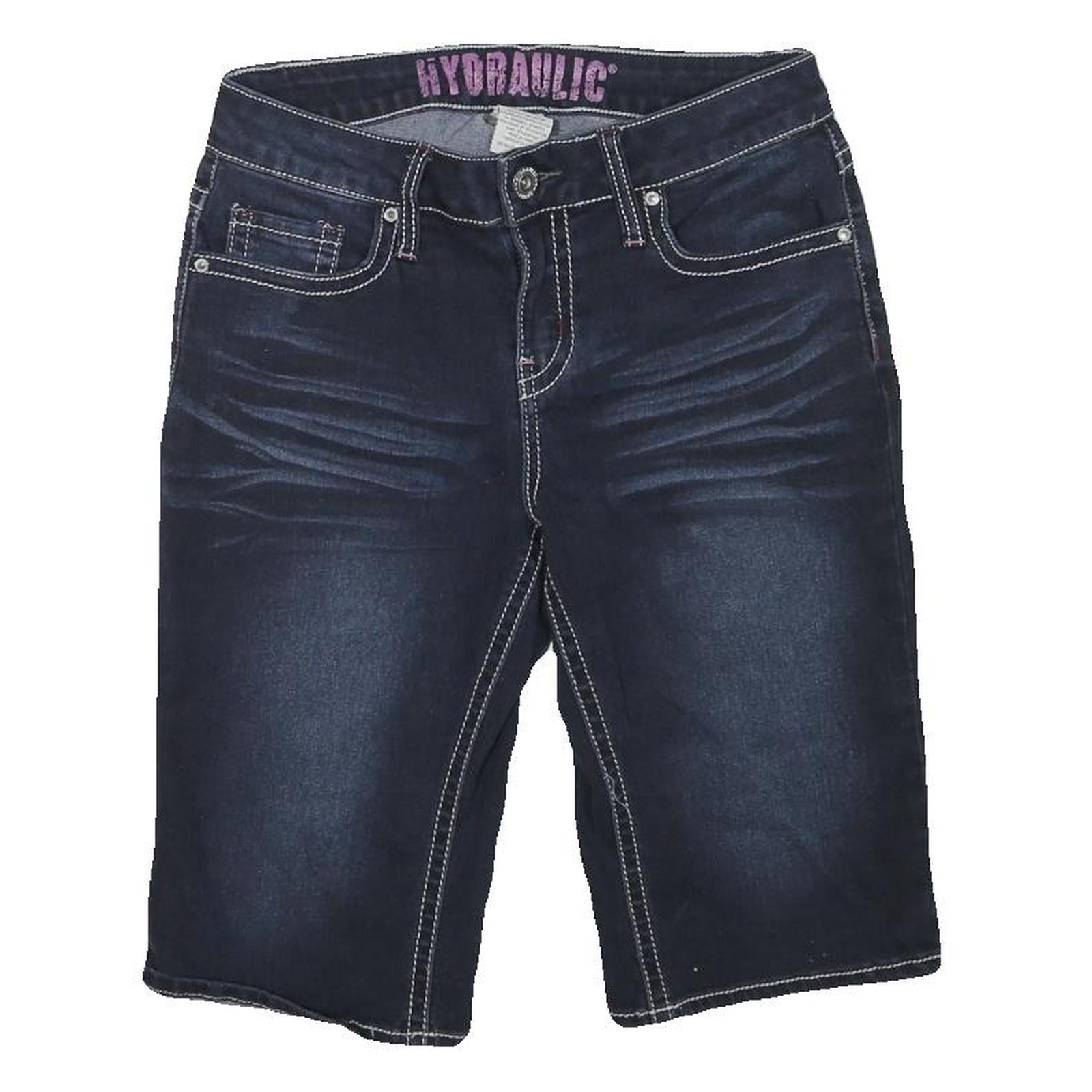 HYDRAULIC Womens Denim Blue Casual Shorts S W28 Embroidered Pockets