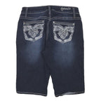 HYDRAULIC Womens Denim Blue Casual Shorts S W28 Embroidered Pockets