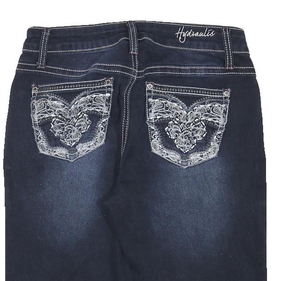 HYDRAULIC Womens Denim Blue Casual Shorts S W28 Embroidered Pockets