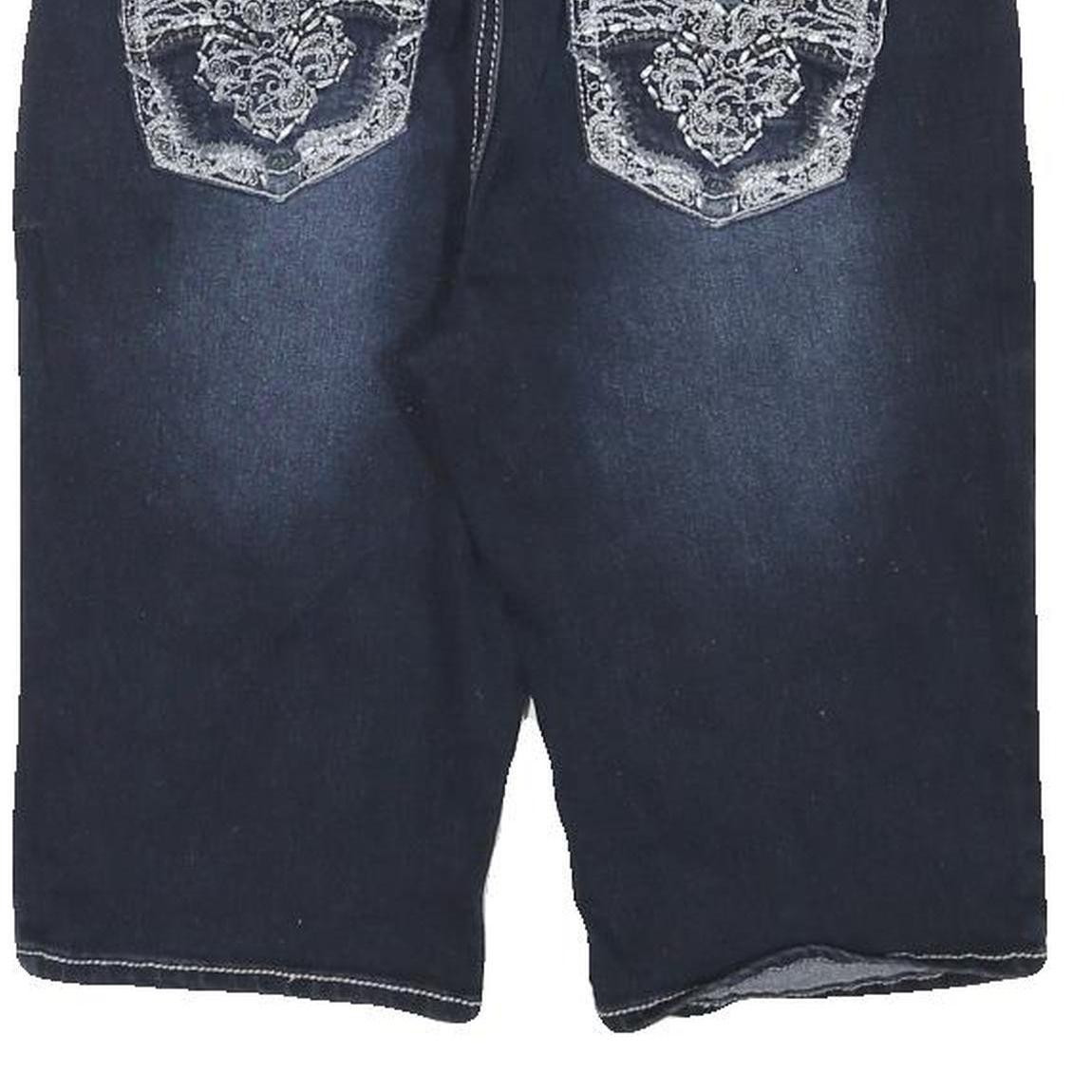 HYDRAULIC Womens Denim Blue Casual Shorts S W28 Embroidered Pockets