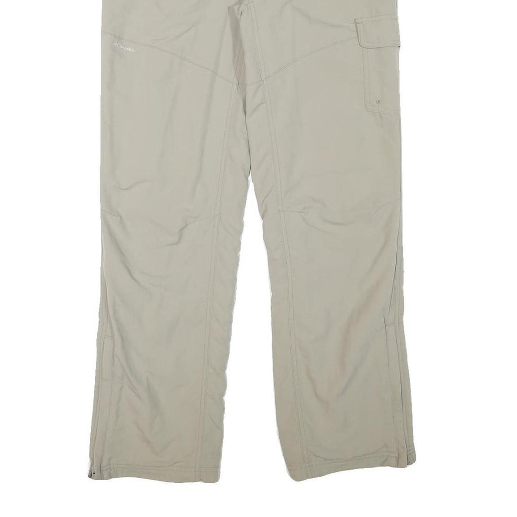 COLUMBIA Lined Womens Regular Fit Beige Trousers W32 L30 Outdoor Zip Pocket