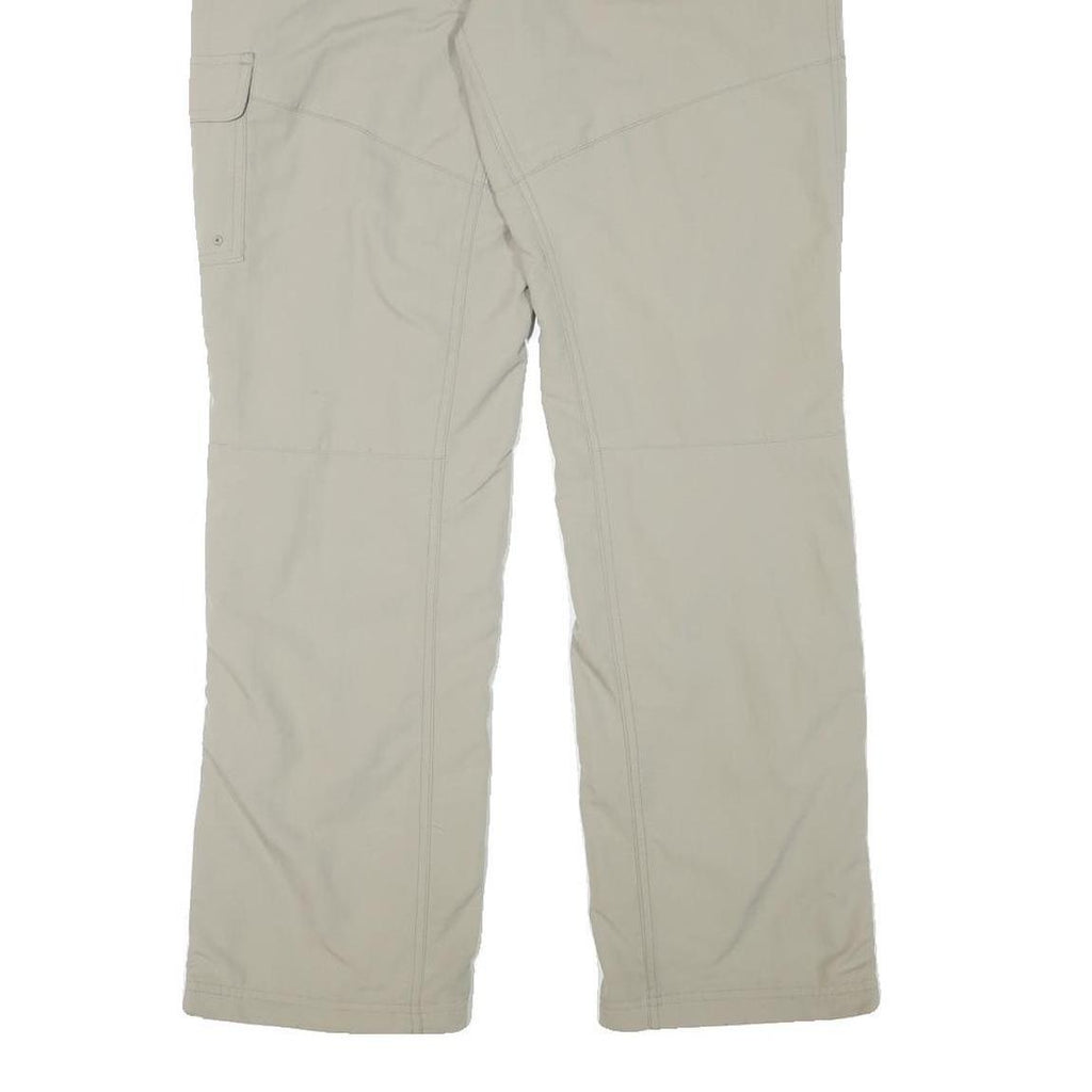 COLUMBIA Lined Womens Regular Fit Beige Trousers W32 L30 Outdoor Zip Pocket