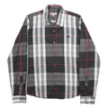 BURBERRY Womens Black Grey Red Check Cotton Shirt L Classic Designer Long Sleeve