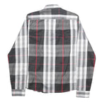 BURBERRY Womens Black Grey Red Check Cotton Shirt L Classic Designer Long Sleeve
