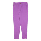 Womens Cotton Blend Lilac Slim Zip Trousers W32 L30 Stylish Casual Fit