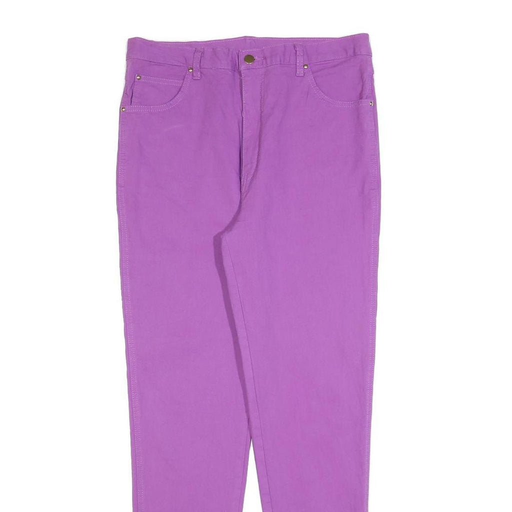 Womens Cotton Blend Lilac Slim Zip Trousers W32 L30 Stylish Casual Fit