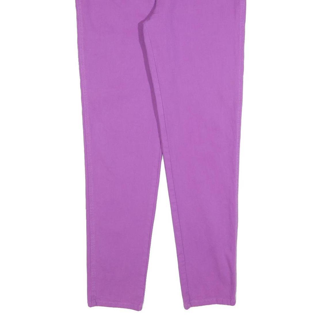 Womens Cotton Blend Lilac Slim Zip Trousers W32 L30 Stylish Casual Fit