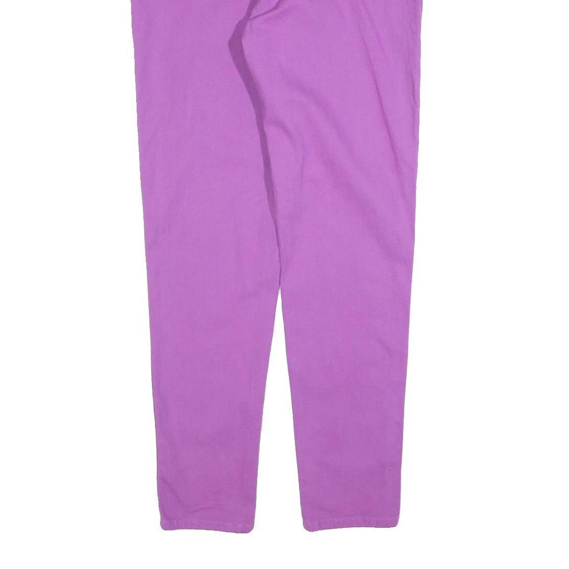 Womens Cotton Blend Lilac Slim Zip Trousers W32 L30 Stylish Casual Fit