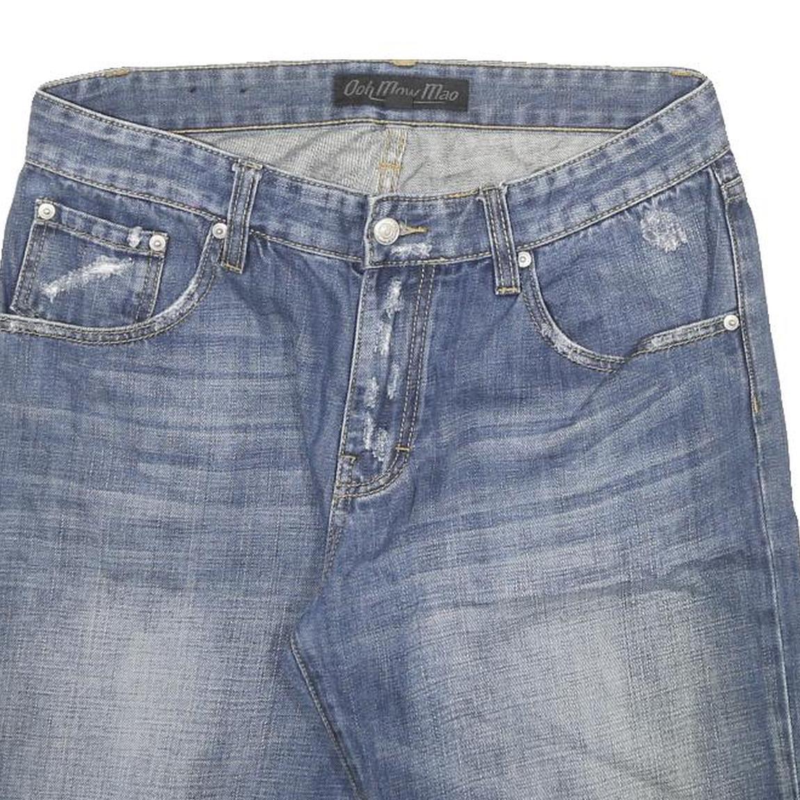 OOH MOW MAO Womens Denim Blue Casual Shorts L W30 Cotton Blend
