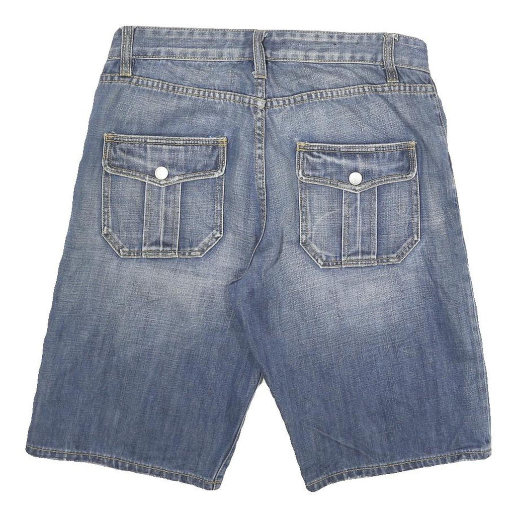 OOH MOW MAO Womens Denim Blue Casual Shorts L W30 Cotton Blend