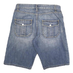 OOH MOW MAO Womens Denim Blue Casual Shorts L W30 Cotton Blend