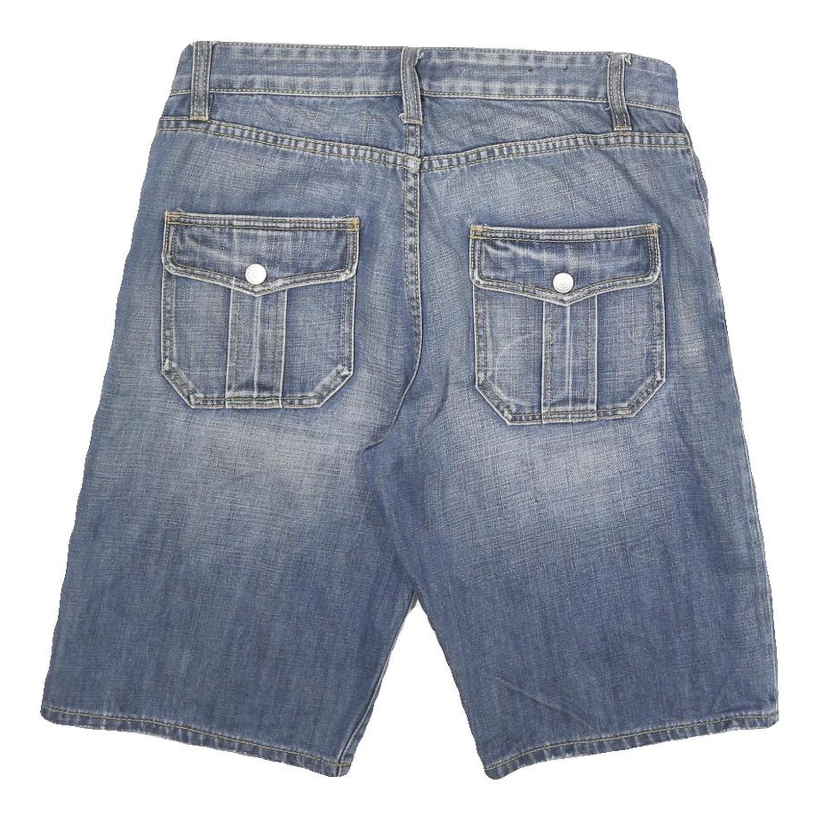 OOH MOW MAO Womens Denim Blue Casual Shorts L W30 Cotton Blend
