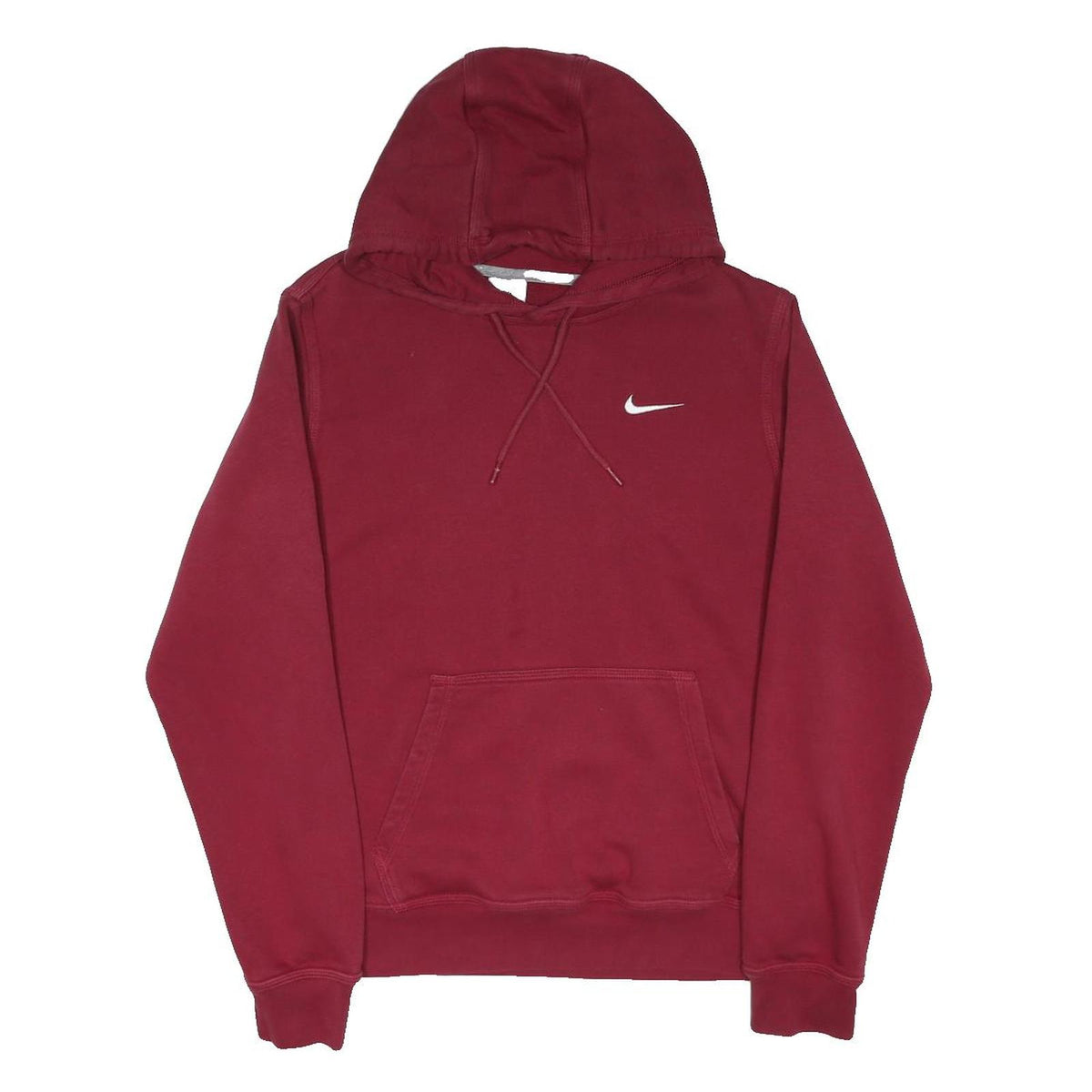 NIKE Mens Maroon Hoodie S Casual Cotton Blend Pullover Sweatshirt