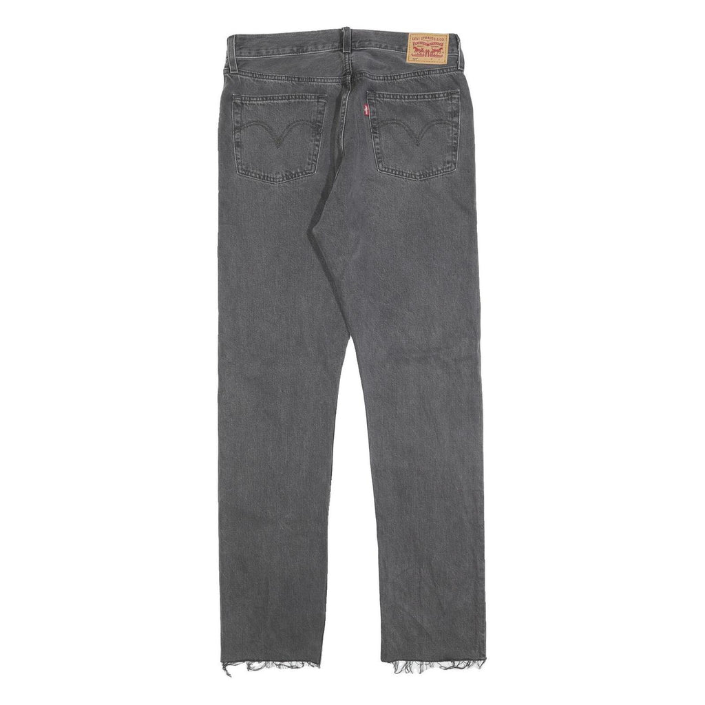 LEVI'S 501 Mens Jeans Black Regular Straight Denim Light W31 L32 Button