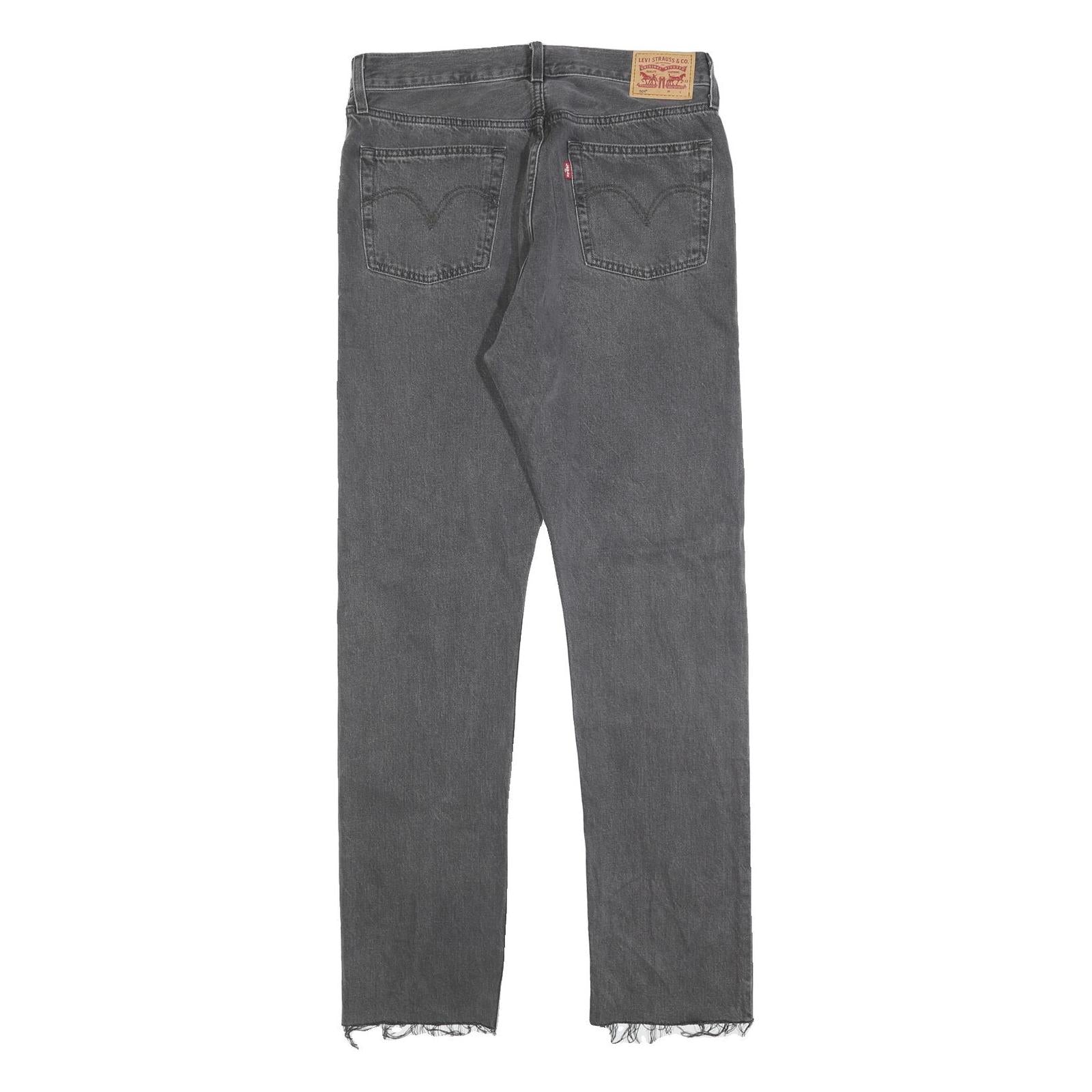 LEVI'S 501 Mens Jeans Black Regular Straight Denim Light W31 L32 Button