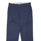 DICKIES Mens Cotton Blend Navy Classic Straight Trousers W36 L30 Workwear