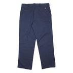 DICKIES Mens Cotton Blend Navy Classic Straight Trousers W36 L30 Workwear