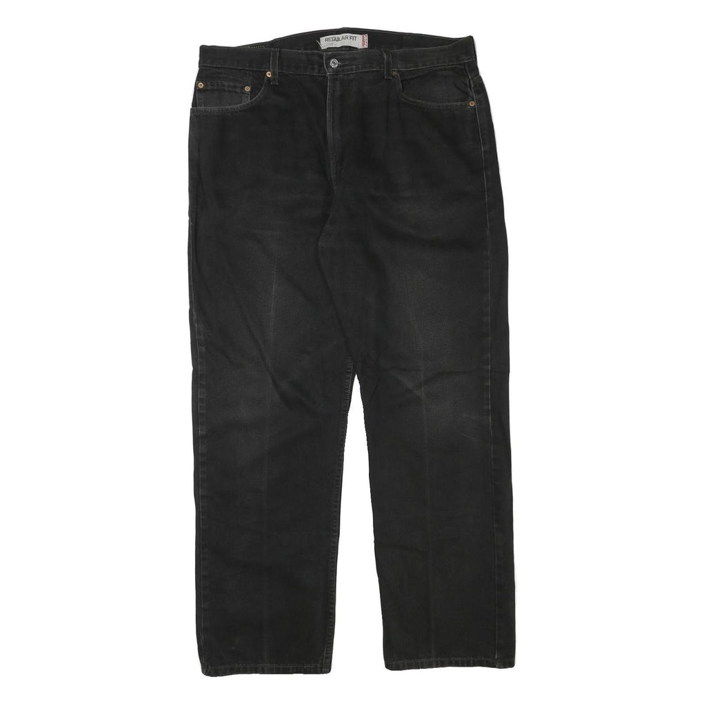 LEVI'S 505 Mens Regular Fit Straight Denim Jeans Black W38 L32 Classic Zip