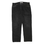 LEVI'S 505 Mens Regular Fit Straight Denim Jeans Black W38 L32 Classic Zip