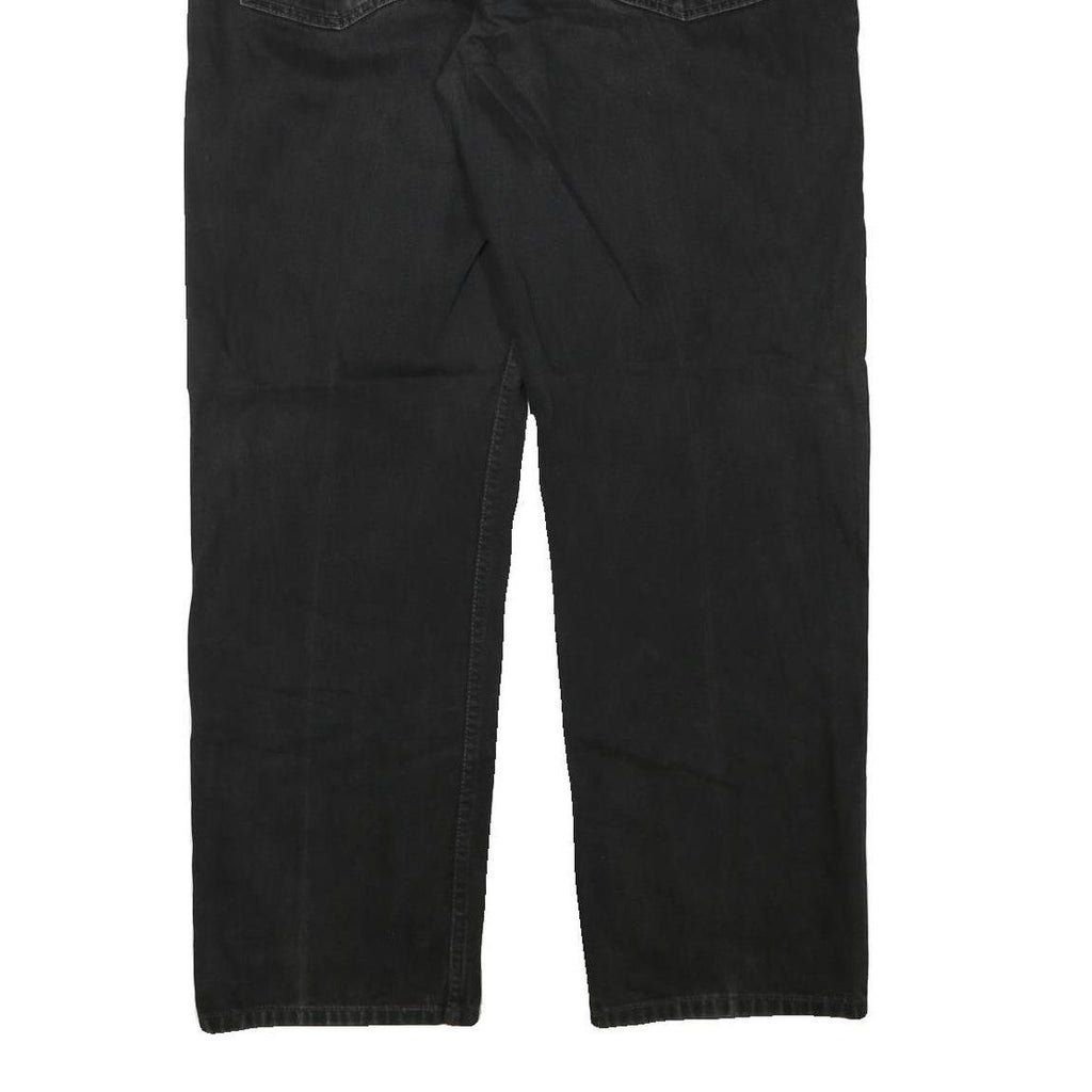 LEVI'S 505 Mens Regular Fit Straight Denim Jeans Black W38 L32 Classic Zip