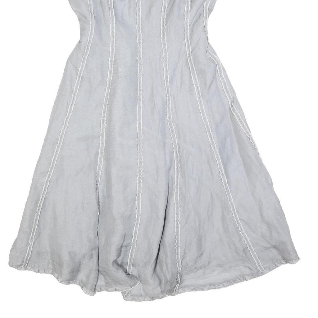 PHASE EIGHT Womens Light Blue Silk Blend Fit & Flare Sleeveless Midi Dress UK 16