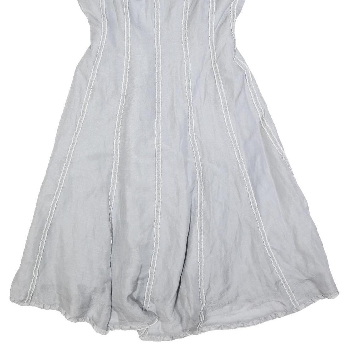 PHASE EIGHT Womens Light Blue Silk Blend Fit & Flare Sleeveless Midi Dress UK 16