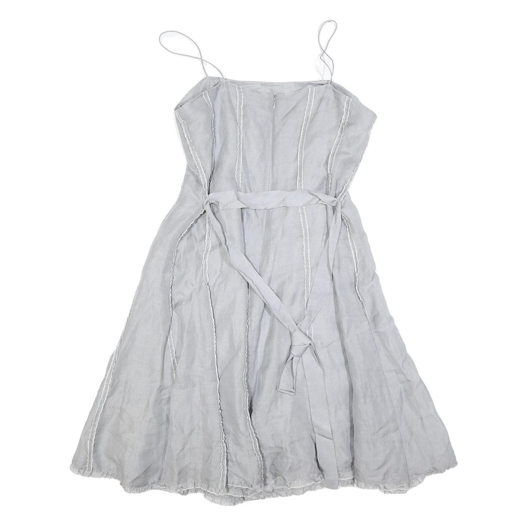 PHASE EIGHT Womens Light Blue Silk Blend Fit & Flare Sleeveless Midi Dress UK 16