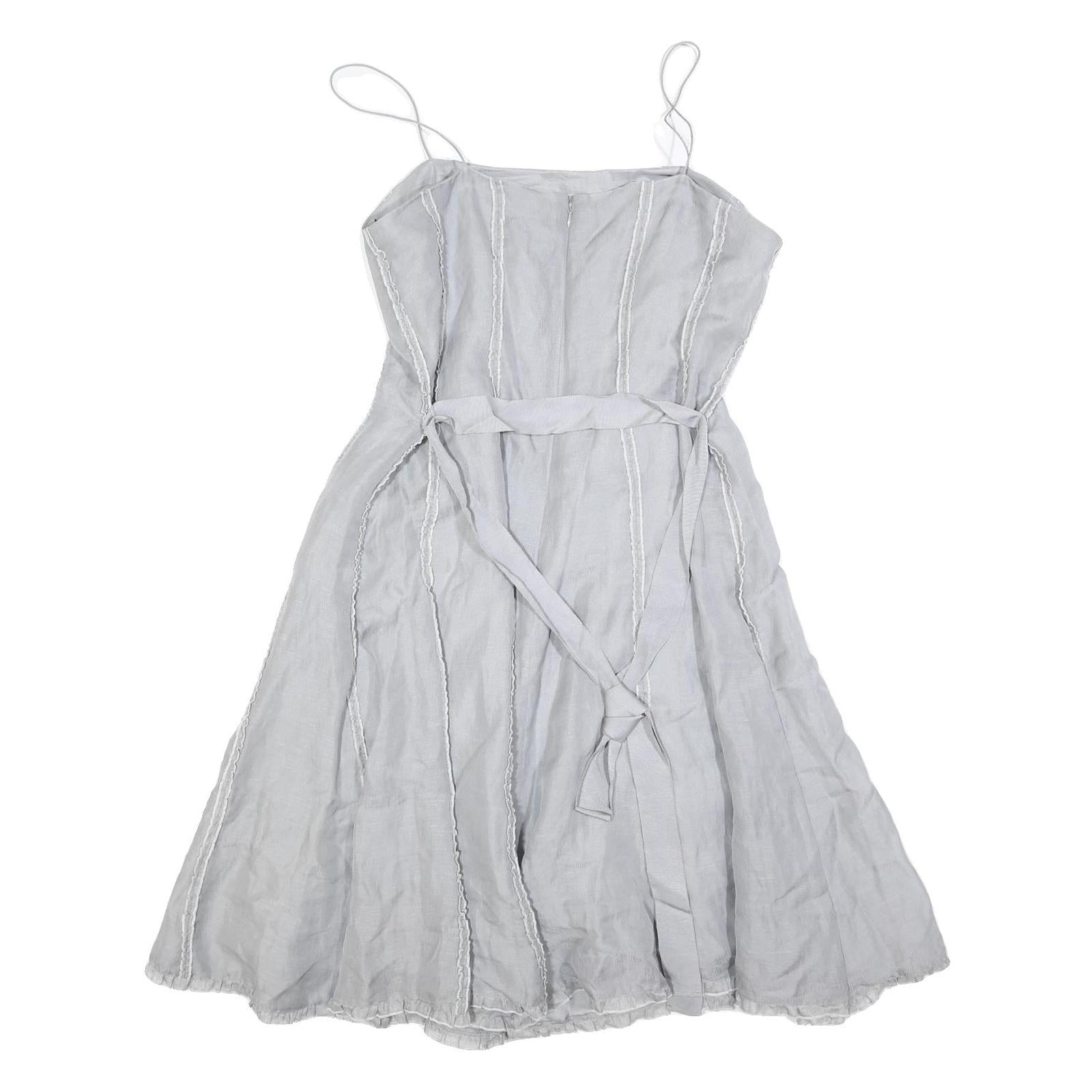 PHASE EIGHT Womens Light Blue Silk Blend Fit & Flare Sleeveless Midi Dress UK 16