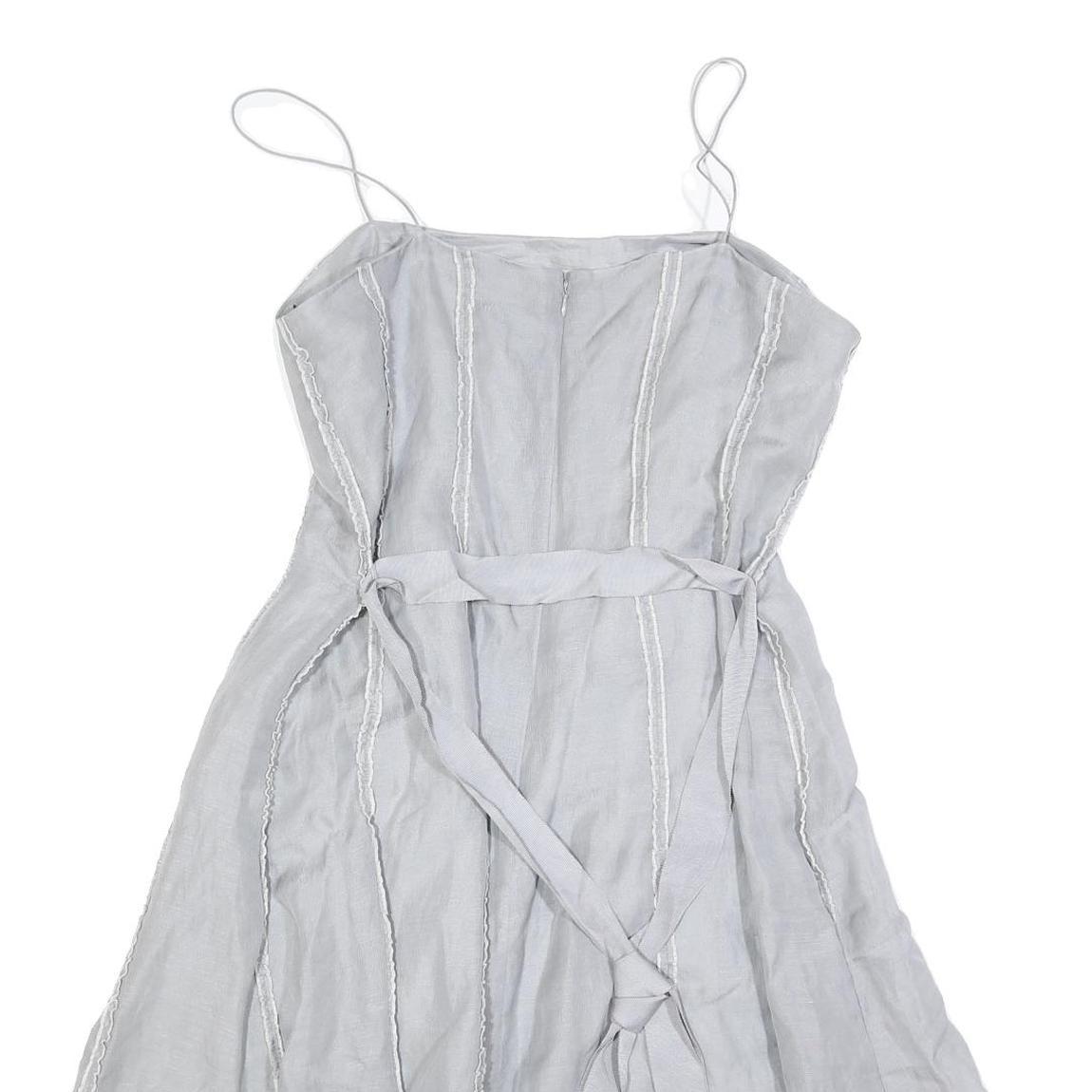 PHASE EIGHT Womens Light Blue Silk Blend Fit & Flare Sleeveless Midi Dress UK 16