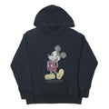 DISNEY Womens Black Mickey Mouse Graphic Pullover Hoodie M Cotton Blend