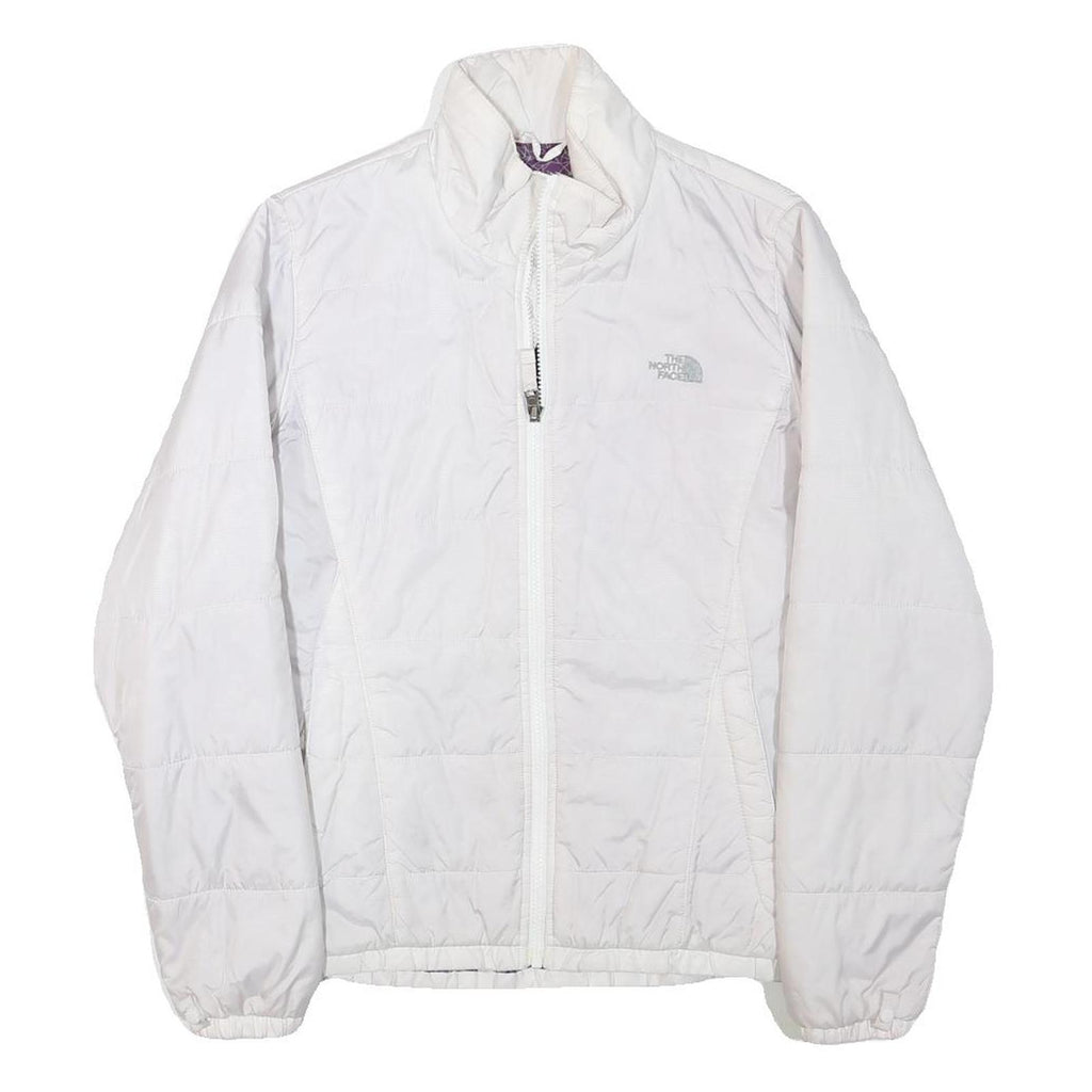 THE NORTH FACE Womens White Jacket M Polyester Blend Plain Outdoor Zip Warm
